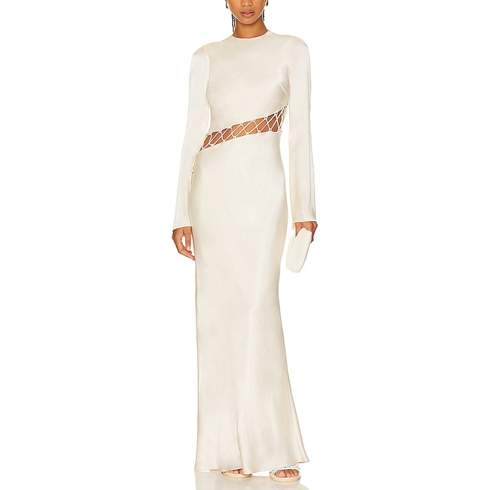 Shona Joy Cream Long Sleeve Dress